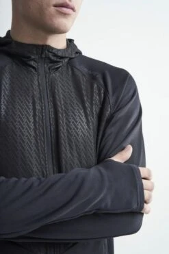 Craft Charge Sweat Hood Hardloopjack Zwart Heren -Sport Uitgebreide Kleding Winkel 1907722 999000 charge fz sweat hood jacket c3 preview