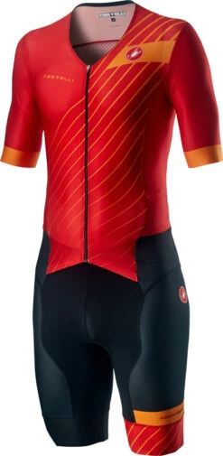 Castelli Free Sanremo 2 Trisuit Korte Mouwen Rood/zwart Heren