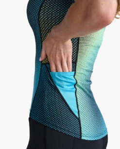 2XU Aero Tri Top Korte Mouw Blauw/groen Dames 11 2XU Aero Tri Top Korte Mouw Blauw/groen Dames -Sport Uitgebreide Kleding Winkel 2xu aero sleeved top wt6666a cya wht 023