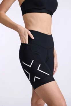 2XU Core 7 Inch Tri Shorts Zwart/wit Dames -Sport Uitgebreide Kleding Winkel 2xu core 7 inch tri short wt6442b blk wht 023