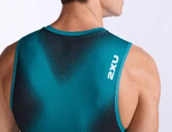 2XU Core Trisuit Mouwloos Blauw/groen Heren -Sport Uitgebreide Kleding Winkel 2xu core trisuit mt6437d idk wht 021