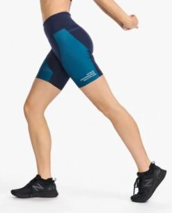 2XU Aero 7 Inch Tri Shorts Blauw Dames -Sport Uitgebreide Kleding Winkel 2xu dames shorts wt6435b mdn wht 04
