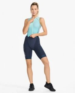 2XU Light Speed Front Zip Trisuit Mouwloos Blauw Dames 13 2XU Light Speed Front Zip Trisuit Mouwloos Blauw Dames -Sport Uitgebreide Kleding Winkel 2xu dames trisuit wt6663d out wht 03