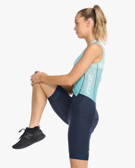 2XU Light Speed Front Zip Trisuit Mouwloos Blauw Dames 8 2XU Light Speed Front Zip Trisuit Mouwloos Blauw Dames - Afbeelding 6