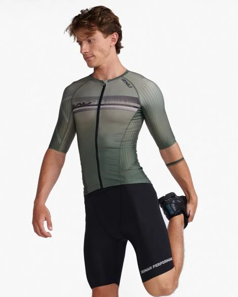 2XU Aero Tri Top Korte Mouw Groen Heren 6 2XU Aero Tri Top Korte Mouw Groen Heren - Afbeelding 4