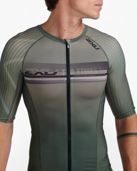 2XU Aero Tri Top Korte Mouw Groen Heren 8 2XU Aero Tri Top Korte Mouw Groen Heren - Afbeelding 6