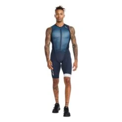 2XU Light Speed Front Zip Trisuit Mouwloos Blauw Heren 15 2XU Light Speed Front Zip Trisuit Mouwloos Blauw Heren -Sport Uitgebreide Kleding Winkel 2xu heren trisuits mt6660d out wht 01