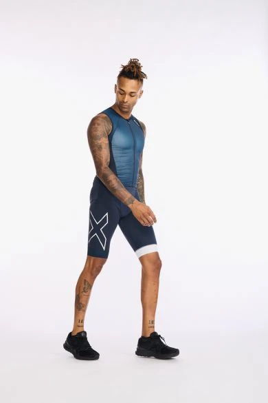 2XU Light Speed Front Zip Trisuit Mouwloos Blauw Heren 9 2XU Light Speed Front Zip Trisuit Mouwloos Blauw Heren - Afbeelding 7