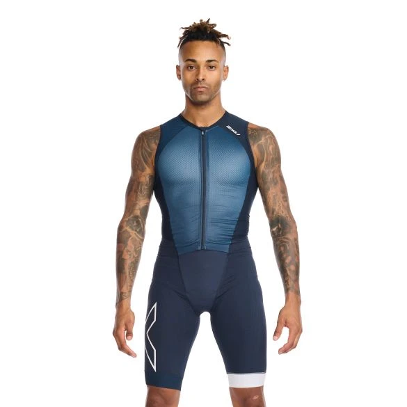 2XU Light Speed Front Zip Trisuit Mouwloos Blauw Heren 3 2XU Light Speed Front Zip Trisuit Mouwloos Blauw Heren