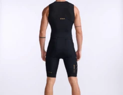 2XU Light Speed Front Zip Trisuit Mouwloos Zwart Heren -Sport Uitgebreide Kleding Winkel 2xu light speed front zip trisuit mt6660d blk gld 005