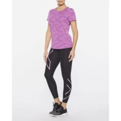 2XU GHST Hardloopshirt Korte Mouw Roze Dames -Sport Uitgebreide Kleding Winkel 2xu shirt dames ghst roze wr6212a beu wrf 003