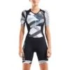 2XU Compression Korte Mouw Trisuit Zwart/wit Dames