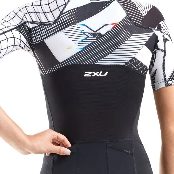 2XU Compression Korte Mouw Trisuit Zwart/wit Dames 5 2XU Compression Korte Mouw Trisuit Zwart/wit Dames - Afbeelding 3