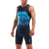 2XU Active Mouwloos Trisuit Blauw Heren