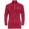 Odlo Run Easy Warm (zip) Millennium Element Hardloopshirt Lange Mouw Rood Dames -Sport Uitgebreide Kleding Winkel 384633