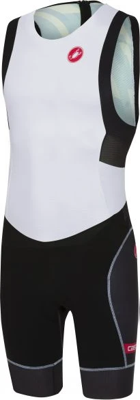 Castelli Short Distance Race Trisuit Rits Achterzijde Mouwloos Wit/zwart Heren