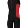 Zone3 Aquaflo Plus Mouwloos Trisuit Zwart/rood Heren -Sport Uitgebreide Kleding Winkel aquaflo mens suit red front 01