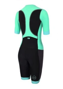 Zone3 Aquaflo Plus Korte Mouw Trisuit Zwart/mint Dames 9 Zone3 Aquaflo Plus Korte Mouw Trisuit Zwart/mint Dames -Sport Uitgebreide Kleding Winkel aquaflo mint ss back 01