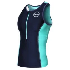 Zone3 Aquaflo Plus Tri Top Zwart/mintgroen Dames