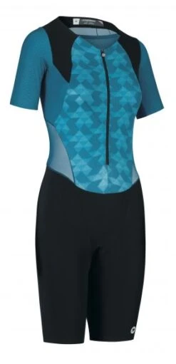 Assos Trisuit Triator SS Speedsuit Korte Mouwen Blauw Dames -Sport Uitgebreide Kleding Winkel assos trisuit dames triator ss endurance speedsuit wom adamant blue 12112242g 03