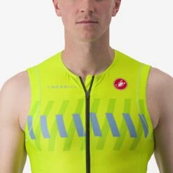 Castelli Free Sanremo 2 Trisuit Mouwloos Groen/geel Heren -Sport Uitgebreide Kleding Winkel castelli free sanremo 2 suit heren 8622090 383 03