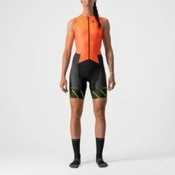 Castelli Free Sanremo 2 Trisuit Mouwloos Oranje Dames