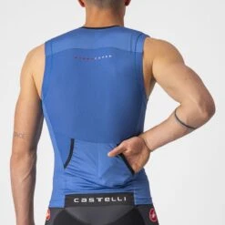 Castelli Free Tri 2 Mouwloos Top Blauw Heren -Sport Uitgebreide Kleding Winkel castelli free tri 2 mouwloos 22091 417 03