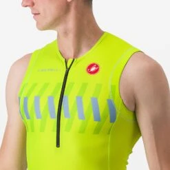 Castelli Free Tri 2 Mouwloos Top Groen/geel Heren -Sport Uitgebreide Kleding Winkel castelli free tri 2 top heren 018622091 383 03