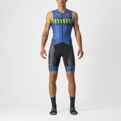 Castelli Free Sanremo 2 Trisuit Mouwloos Blauw Heren