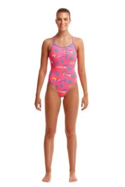 Funkita Pinky Palm Diamond Back Badpak Dames -Sport Uitgebreide Kleding Winkel funkita re train dames diamond back fks033l pinky palm 002