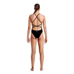 Funkita Still Zwart Strapped In Badpak Dames -Sport Uitgebreide Kleding Winkel funkita strapped in zwart badpak 02