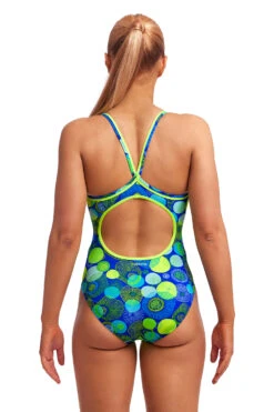 Funkita Blue Bottle Diamond Back Badpak Dames -Sport Uitgebreide Kleding Winkel funkita zwemkleding dames diamond back badpak fs11l blue bottle 003