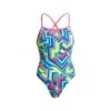 Funkita Cut Lines Tie Me Tight Badpak Dames -Sport Uitgebreide Kleding Winkel funkita zwemkleding dames tie me tight cut lines fks001l70934 001