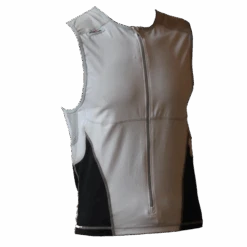 Ironman Tri Top Front Zip Mouwloos Bodysuit Wit/zwart Heren