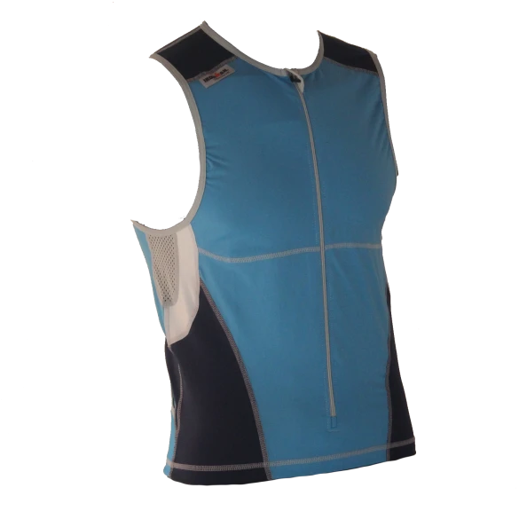 Ironman Tri Top Front Zip Mouwloos Bodysuit Blauw Heren 3 Ironman Tri Top Front Zip Mouwloos Bodysuit Blauw Heren
