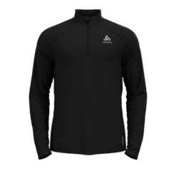 Odlo Essential Ceramiwarm (zip) Hardloopshirt Lange Mouw Zwart Heren