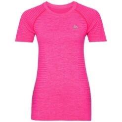 Odlo Essential Seamless Hardloopshirt Korte Mouw Roze Dames