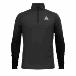 Odlo Zeroweight Ceramiwarm (zip) Hardloopshirt Lange Mouw Zwart Heren