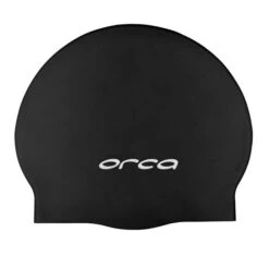 Orca Siliconen Badmuts Swim Cap Zwart -Sport Uitgebreide Kleding Winkel orca swim accessories swim cap black dva0tt01 01