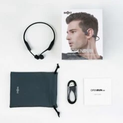 Shokz OpenRun Hoofdtelefoon Grijs -Sport Uitgebreide Kleding Winkel shokz koptelefoon openrun s803gy 05