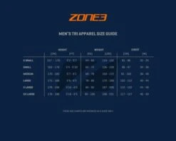Zone3 Aquaflo Plus Mouwloos Tri Top Blauw/oranje Heren -Sport Uitgebreide Kleding Winkel sizing guides mens tri apparel 8