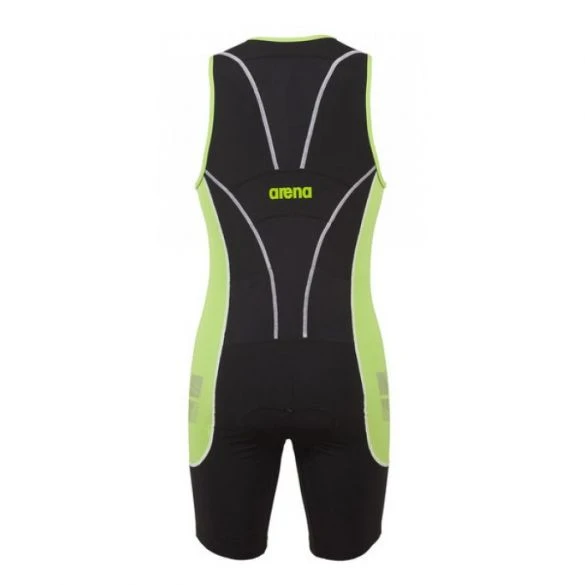 Arena ST Front Zip Mouwloos Trisuit Zwart/groen Dames 4 Arena ST Front Zip Mouwloos Trisuit Zwart/groen Dames - Afbeelding 2