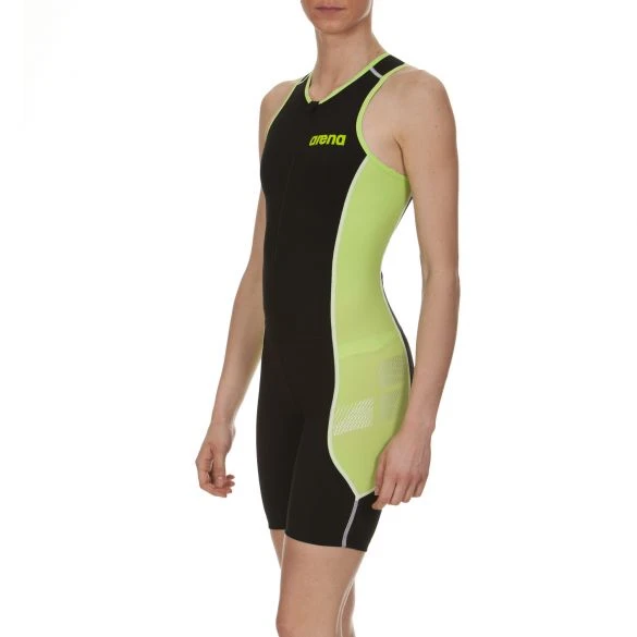 Arena ST Front Zip Mouwloos Trisuit Zwart/groen Dames 5 Arena ST Front Zip Mouwloos Trisuit Zwart/groen Dames - Afbeelding 3