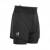 Compressport Trail 2-in-1 Compressie Short Zwart Heren -Sport Uitgebreide Kleding Winkel trail shorts 2in1 01