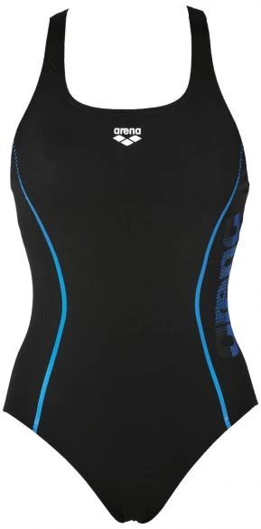 Arena Resistor Badpak Zwart/blauw Dames 3 Arena Resistor Badpak Zwart/blauw Dames