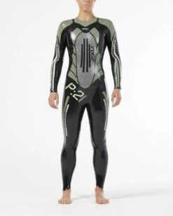 2XU P:2 Propel Lange Mouw Wetsuit Zwart/groen Dames -Sport Uitgebreide Kleding Winkel ww4993c blk mtg 004