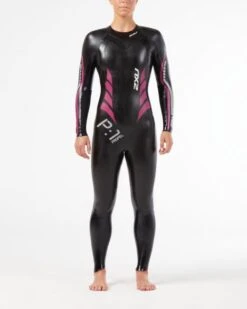 2XU P:1 Propel Lange Mouw Wetsuit Zwart/roze Dames -Sport Uitgebreide Kleding Winkel ww4994c blk ppk